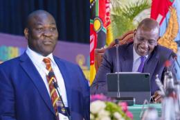 Photocollage of Duncan Ojwang and President William Ruto.